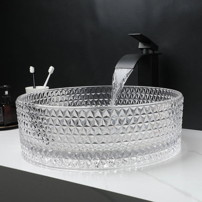 Transparent Thick Glass Basin Set