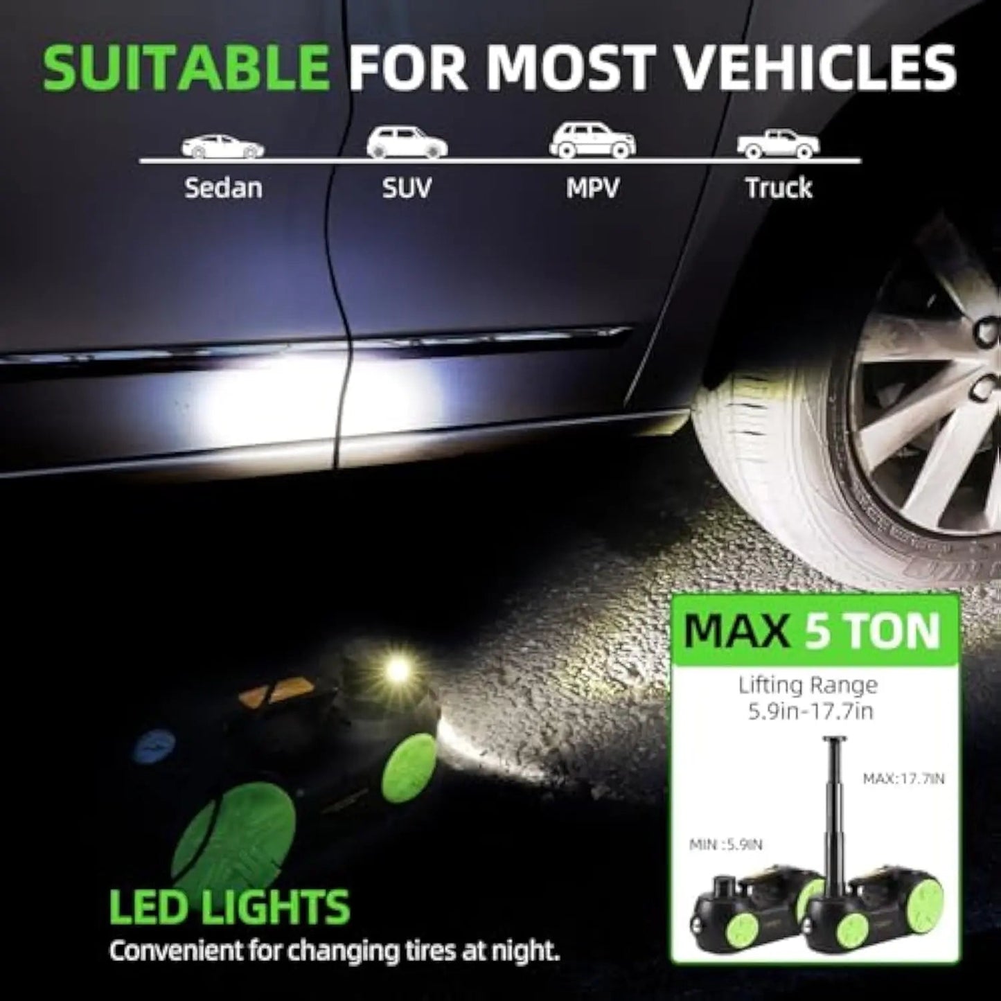 4 In 1 Multifunctional 12V 5T Electric Hydraulic Jack